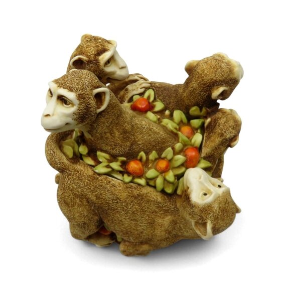 HARMONY KINGDOM Monkey Figurine Box Family Reunion Zookeepers Collection COA - Picture 4 of 9